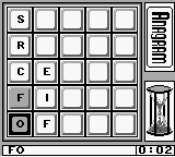 Boggle Plus screenshot 5 for GameBoy
